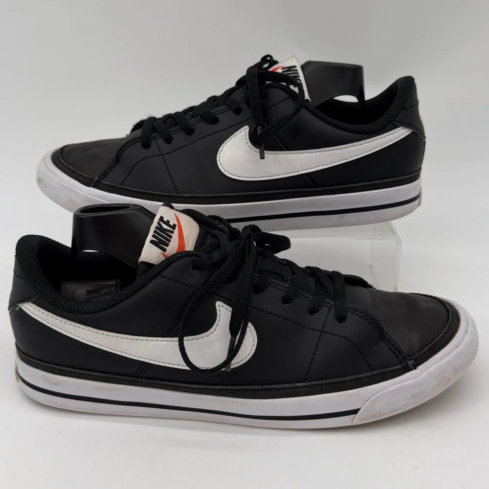 Nike Boys Court Legacy DA5380-002 Black Casual Leather Shoes Sneakers Size 6Y